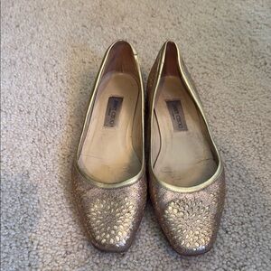 Jimmy Choo Gold Metallic Flats